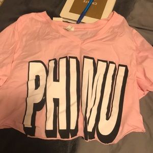 cropped phi mu t-shirt